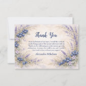 Blueberry Botanical Berry Theme 1st Birthday Dankeskarte (Vorderseite)