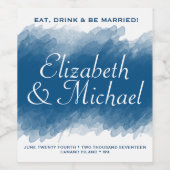 Blueberry Brush Wasserfarbe Flasche Weinetikett (Einzelnes Label)