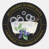 Blueberry Bubble Bath Label Runder Aufkleber (Vorderseite)