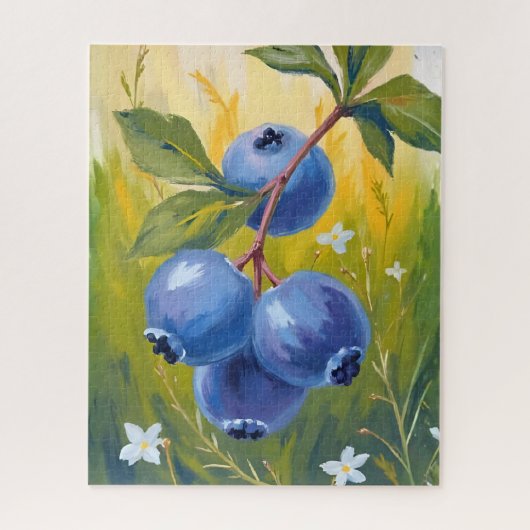 Blueberry Bush | Fruit Watercolor Painting Puzzle (Vertikal)
