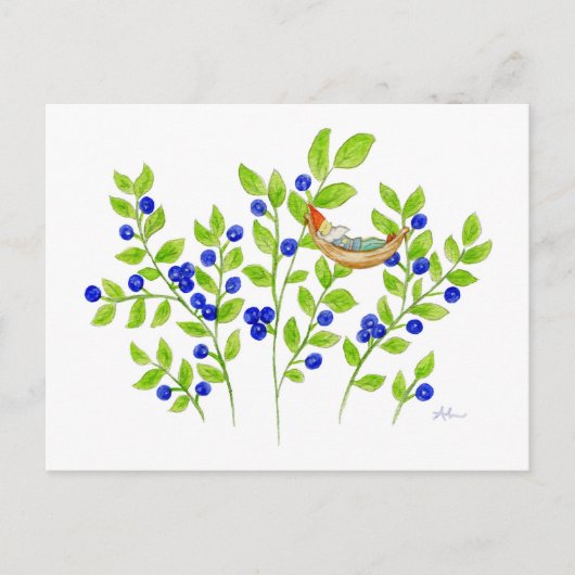 Blueberry Bush Gnome Postkarte (Vorderseite)