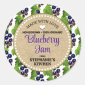 Blueberry Canning Jar Label Runder Aufkleber (Vorderseite)