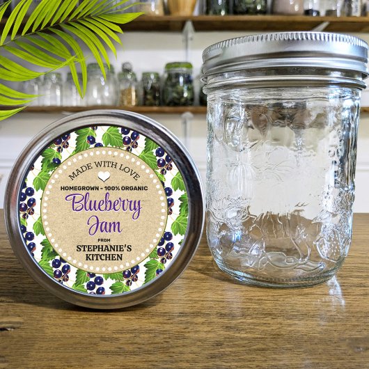 Blueberry Canning Jar Label Runder Aufkleber