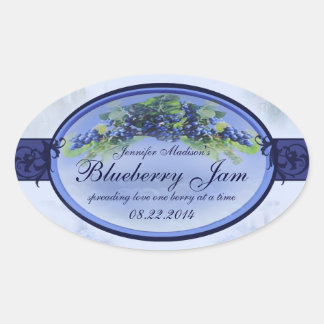 Blueberry canning label 3a ovaler aufkleber