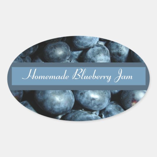 Blueberry Canning Label Ovaler Aufkleber (Vorderseite)