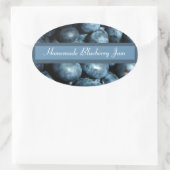 Blueberry Canning Label Ovaler Aufkleber (Tasche)