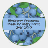 Blueberry Canning Label Runder Aufkleber (Vorderseite)