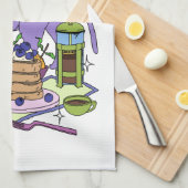 Blueberry Cat Breakfast Spread Illustration Geschirrtuch (Viertel Falte)