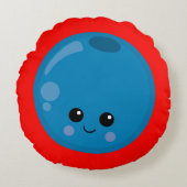 Blueberry Charm Rundes Kissen (Vorderseite)
