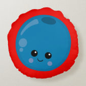 Blueberry Charm Rundes Kissen (Rückseite)