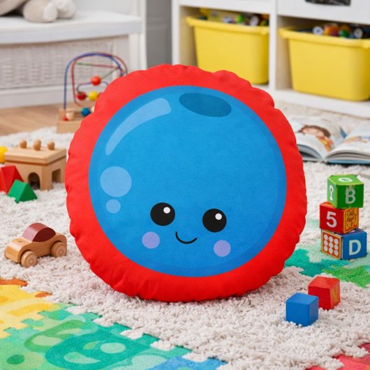 Blueberry Charm Rundes Kissen