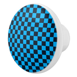 Blueberry checkered pattern keramikknauf