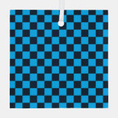 Blueberry checkered pattern ornament aus glas (Rückseite)