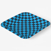 Blueberry checkered pattern pappteller (Gewinkelt)