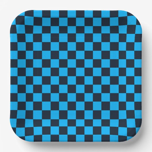 Blueberry checkered pattern pappteller (Vorderseite)