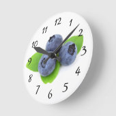 Blueberry Clock Runde Wanduhr (Winkel)