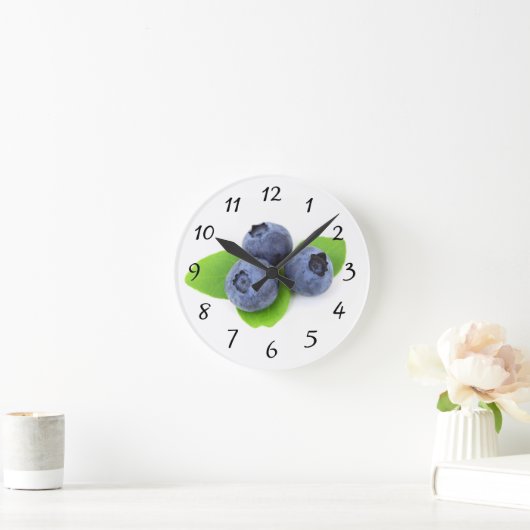 Blueberry Clock Runde Wanduhr (Zuhause)