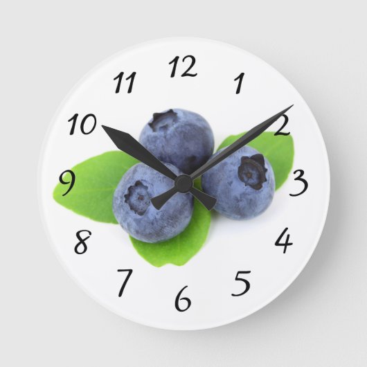 Blueberry Clock Runde Wanduhr (Vorderseite)