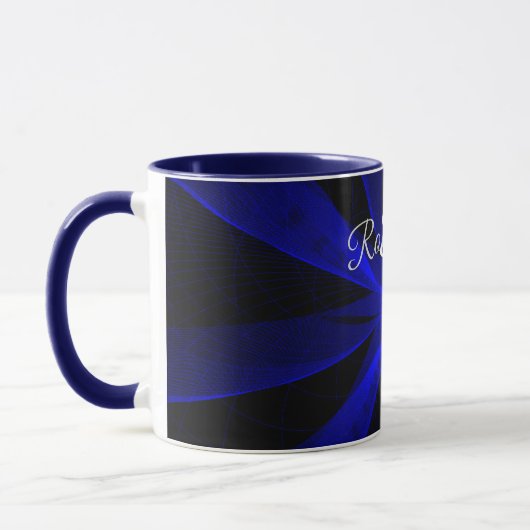 Blueberry Color Abstract Geometric Coffee Mug Tasse (Links)