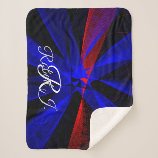 Blueberry Color Abstract Sherpa Blanket Sherpadecke (Vorderseite)