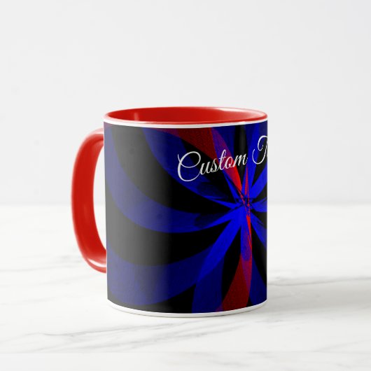 Blueberry Color Center Geometric Coffee Mug Tasse (Vorderseite Links)