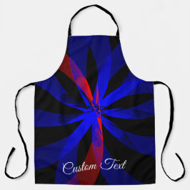 Blueberry Color Center Geometric Print Apron Schürze