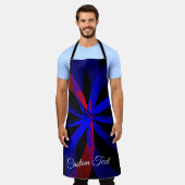 Blueberry Color Center Geometric Print Apron Schürze (Getragen)