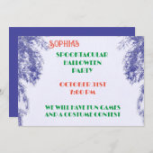 Blueberry Color Tree Elegant Gothic Halloween Einladung (Vorne/Hinten)