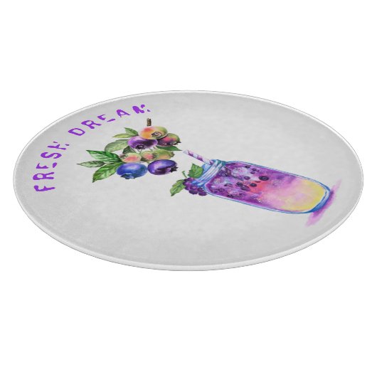 Blueberry Cool Drink Cutting Board - Custom Text Schneidebrett (Ecke)