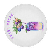 Blueberry Cool Drink Cutting Board - Custom Text Schneidebrett (Vorderseite)