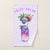 Blueberry Cool Drink Frucht Badetuch Set (Handtuch)