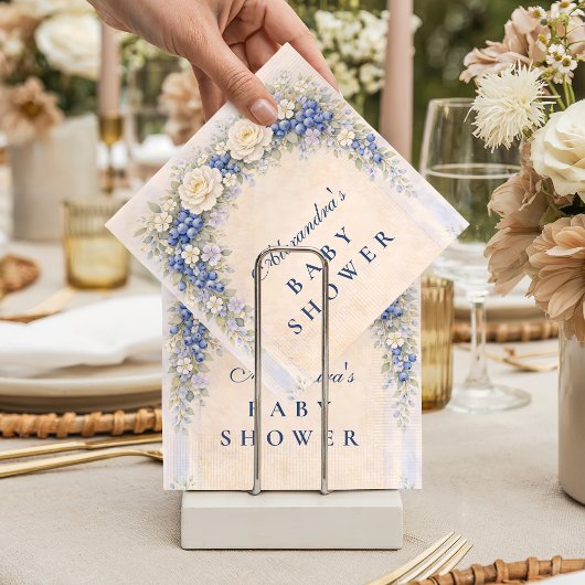 Blueberry Cottage Garden Baby Shower Serviette