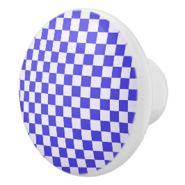 Blueberry cream checkered pattern keramikknauf