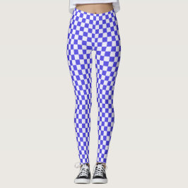 Blueberry cream checkered pattern leggings
