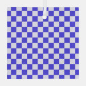 Blueberry cream checkered pattern ornament aus glas (Rückseite)
