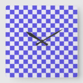 Blueberry cream checkered pattern quadratische wanduhr (Vorderseite)