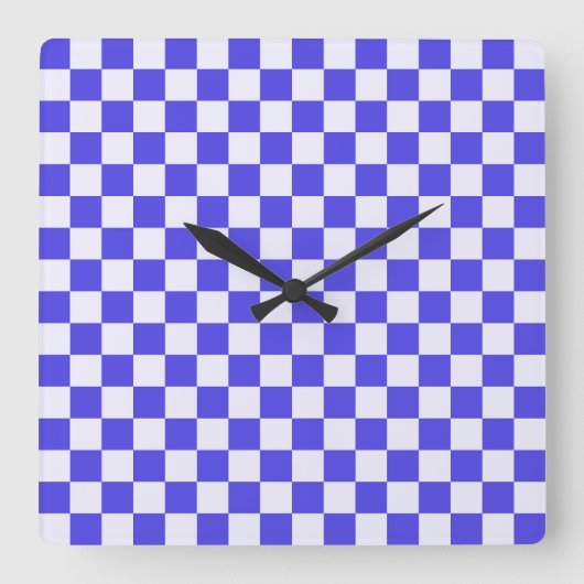 Blueberry cream checkered pattern quadratische wanduhr (Vorderseite)