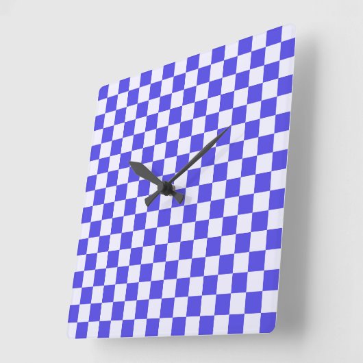 Blueberry cream checkered pattern quadratische wanduhr (Winkel)