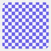 Blueberry cream checkered pattern quadratischer aufkleber (Vorderseite)