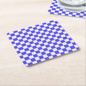 Blueberry cream checkered pattern rechteckiger pappuntersetzer (angewinkelt)