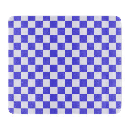 Blueberry cream checkered pattern schneidebrett