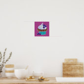 Blueberry Cupcake Canvas Print Poster (Küche)