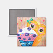 Blueberry Cupcake Liebe Magnet (Vorderseite/Rückseite)