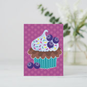 Blueberry Cupcake Postkarten (Stehend Vorderseite)