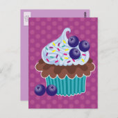 Blueberry Cupcake Postkarten (Vorne/Hinten)