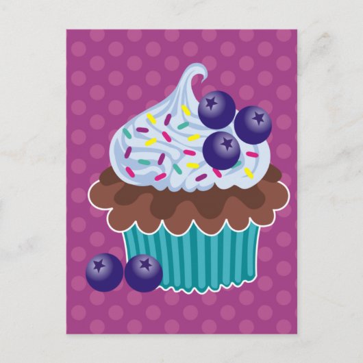 Blueberry Cupcake Postkarten (Vorderseite)