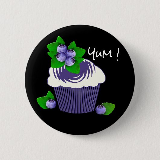 Blueberry Cupcake Yum! Button (Vorderseite)