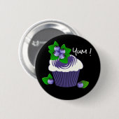 Blueberry Cupcake Yum! Button (Vorne & Hinten)