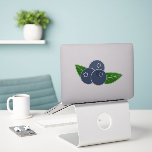 Blueberry Custom-Cut Vinyl Stickers Aufkleber (Laptop auf Schreibtisch)