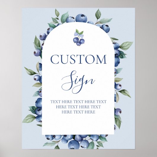 Blueberry Customized sign Poster (Vorne)